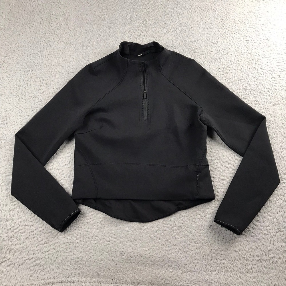Lululemon Kicking Asphalt 1/2 Zip Pullover Womens 4 Black Luxtreme